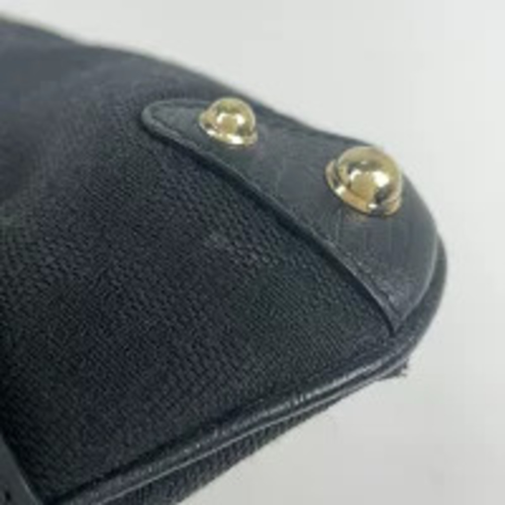 Gucci Horsebit Chain Handbag Sherry Web Shoulder Bag GG Canvas Black - Picture 3 of 5